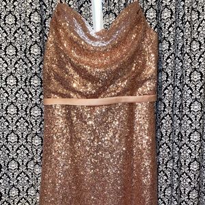 Rose Gold Sequin Long Dress